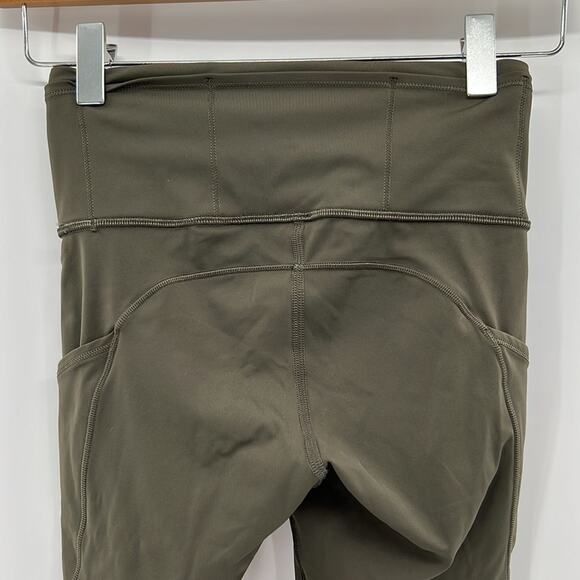 Lululemon Fast and Free Crop II 19" *Non-Reflective - Dark Olive - 2 - Picture 6 of 7